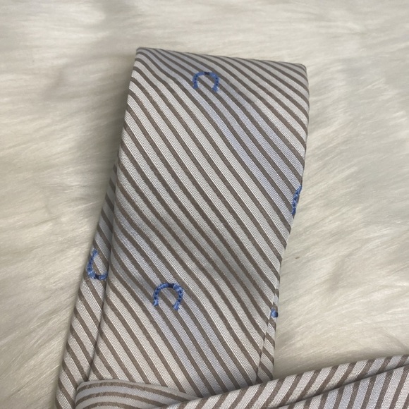 Men’s Tommy Hilfiger Blue Horseshoe Striped Neck Tie - Picture 4 of 7